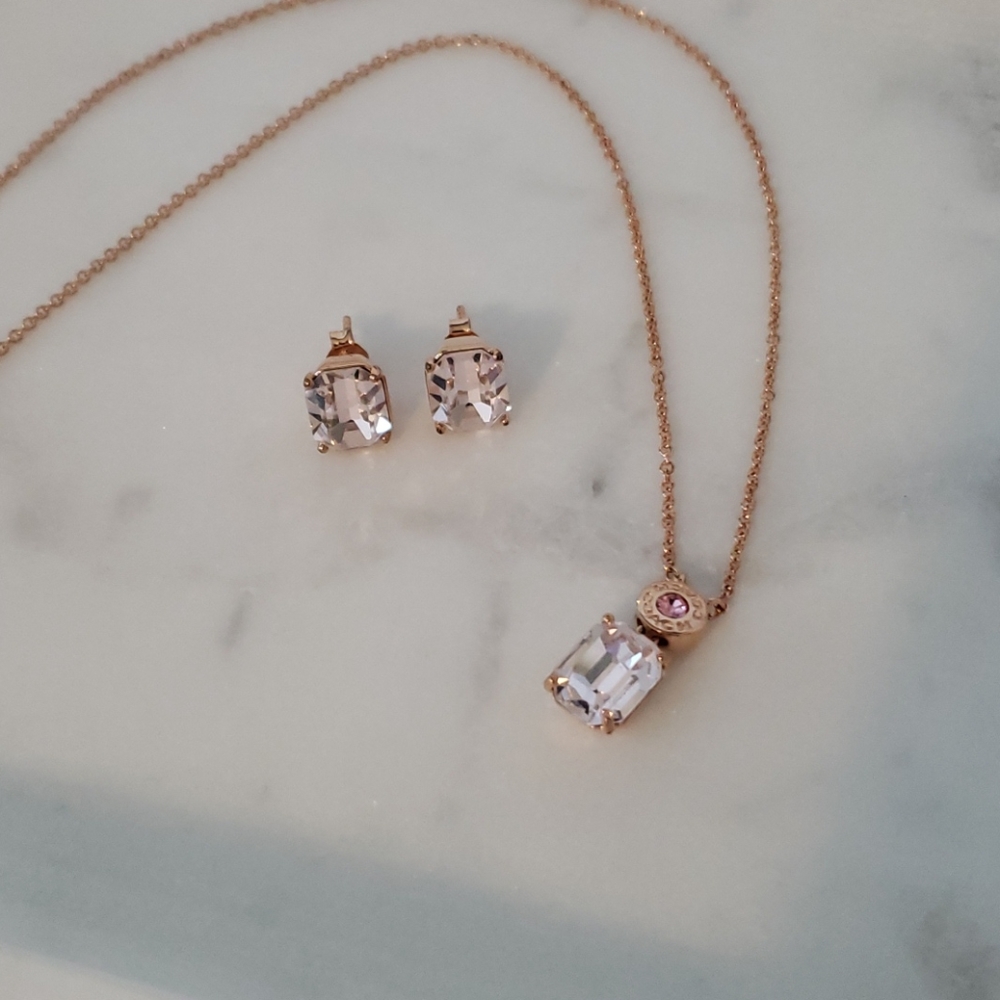 Coach matching necklace and earring set